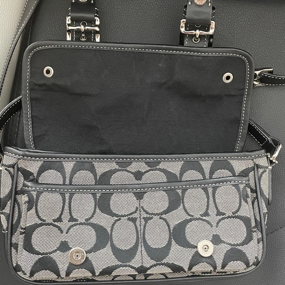 Coach Taupe & Black Classic Monogram Cross Body - Picture 12 of 14